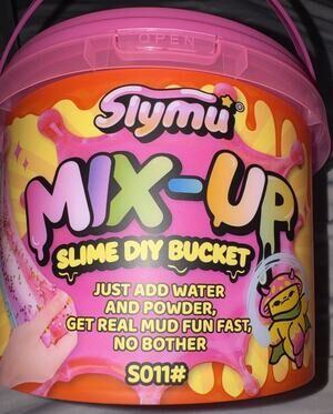 Slymu Mix-Up Slime DIY Bucket Kit S011 9 Piece Set Glow Confetti Foam Beads NEW